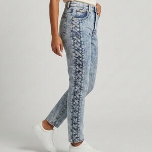 Rare Pure Jeanswear Vintage 80s/90s Side-Braid Acid Wash Jeans Sz 9